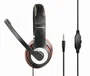 Gembird MHS-03-BKRD Auriculares Gaming con Micrófono Diadema, Alámbrico, Jack 3.5mm, Circumaural, 20-20000 Hz, Negro y Rojo, Control de Volumen en Línea, Cable 1.8m