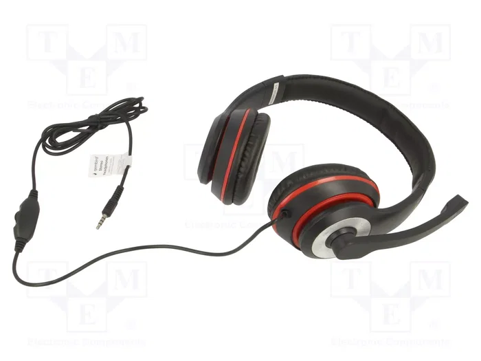Gembird MHS-03-BKRD Auriculares de Diadema para Juego Negro y Rojo