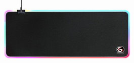 Gembird MP-GAMELED-L Alfombrilla Gaming con LED RGB, 10 efectos de luz, Base Antideslizante, Tamaño L (800x300mm)