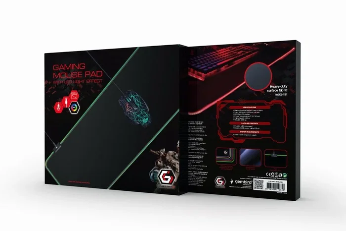 Gembird MP-GAMELED-L Alfombrilla Gaming LED RGB 300 x 800 mm