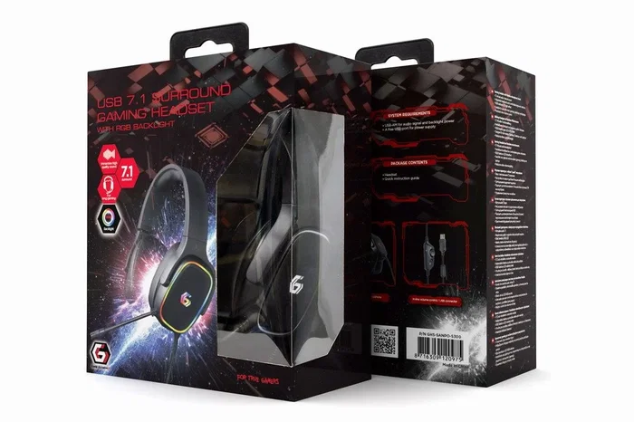 GEMBIRD GHS-SANPO-S300 Auriculares Gaming USB con Sonido 7.1 y LED RGB