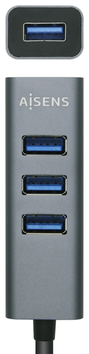 Aisens Hub USB 3.0 Aluminio Gris 10cm Aisens Hub USB 3.0 Aluminio Gris 10cm