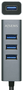 Aisens Hub USB 3.0 Aluminio Gris 10cm