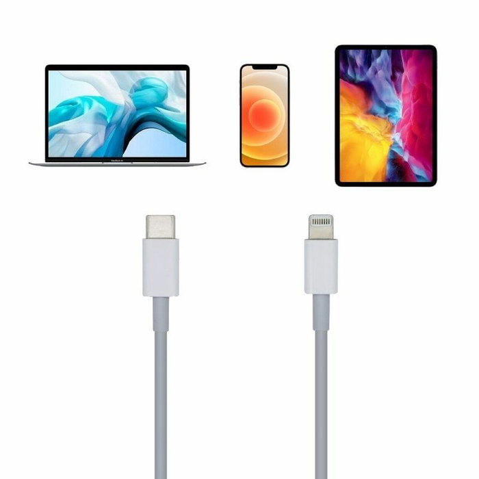 AISENS Cable USB-C a Lightning de 1m, Blanco, 2A PD AISENS Cable USB-C a Lightning de 1m, Blanco, 2A PD