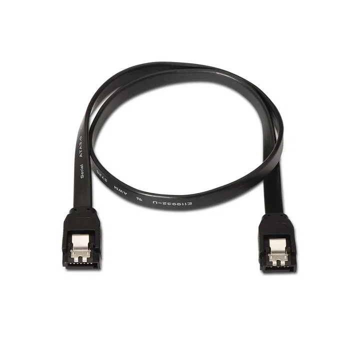 Aisens Cable SATA III Datos 6G con Anclajes Negro 0,5m