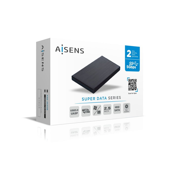 Aisens Caja Externa 2,5 ASE-2530B Negro