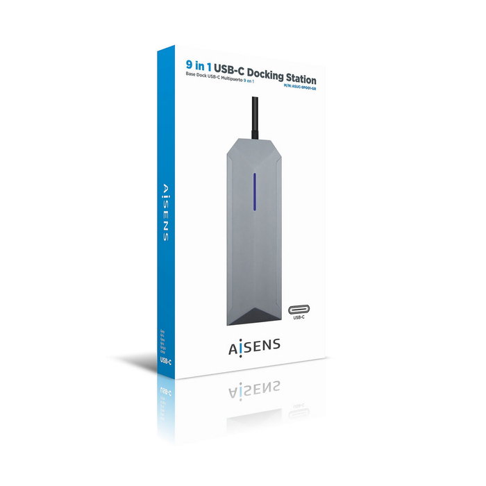 Aisens USB-C Dock 9 en 1 ASUC-9P001-GR Gris