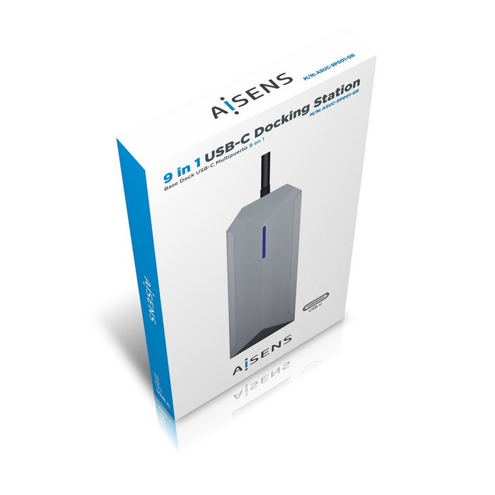 Aisens USB-C Dock 9 en 1 ASUC-9P001-GR Gris