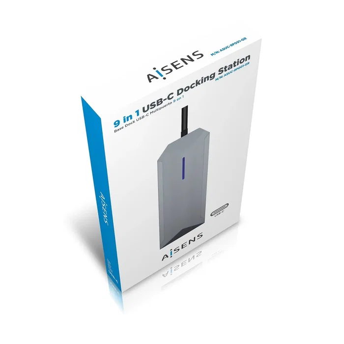 Aisens USB-C Dock 9 en 1 ASUC-9P001-GR Gris