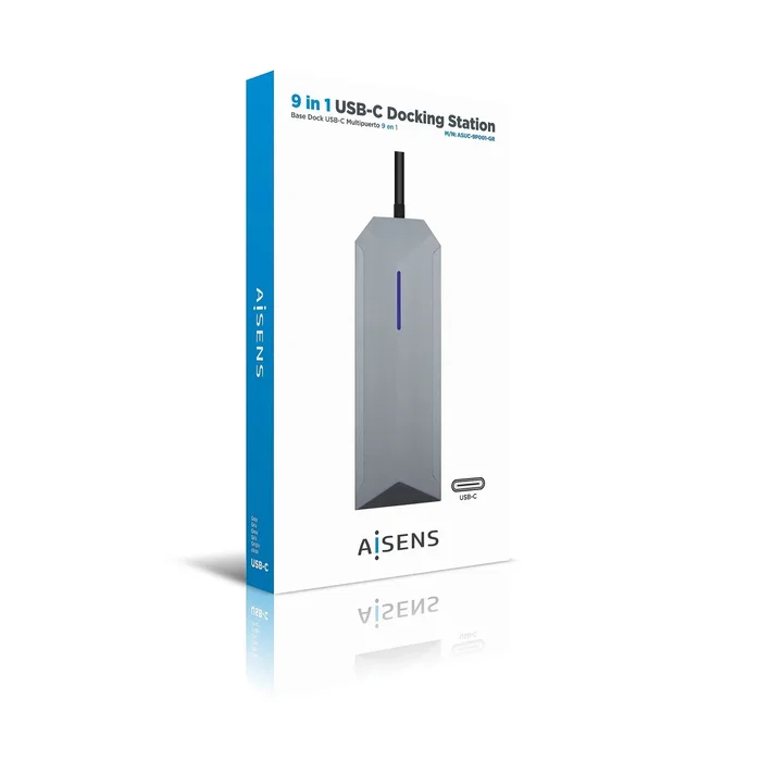 Aisens USB-C Dock 9 en 1 ASUC-9P001-GR Gris