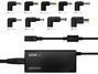 Aisens Cargador Universal Automático 65W con 9 Conectores y USB QC3.0 Negro