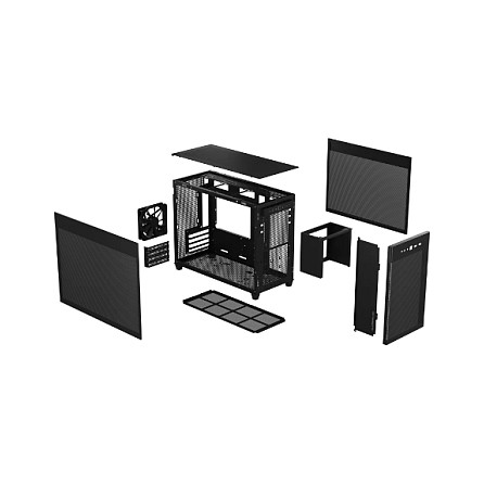 ASUS Prime AP201 Mesh Caja PC Micro-ATX / Mini-ITX Mini Tower Negra - Ventilador 120mm Trasero, Filtro Anti-Polvo, Cable Management