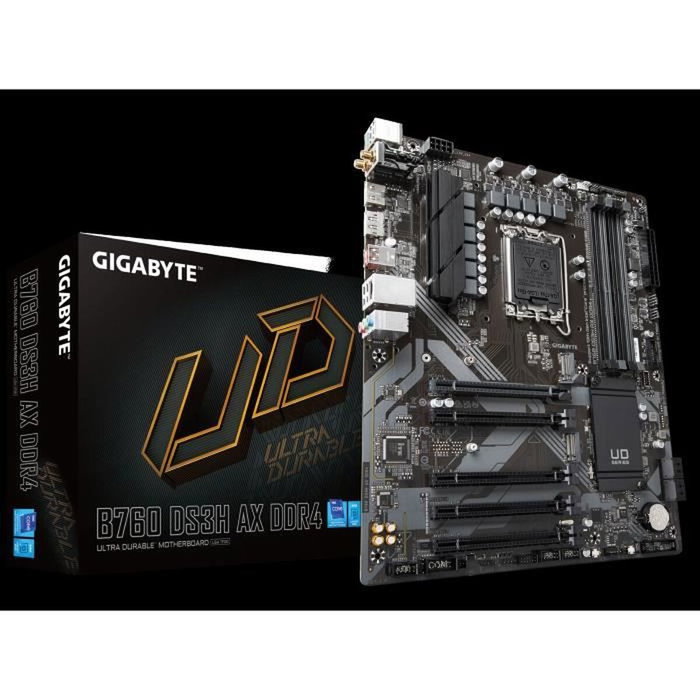 GIGABYTE B760 DS3H AX DDR4 Placa Base LGA 1700 ATX DDR4 Wi-Fi 6E