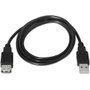 Aisens Cable de Extensión USB 2.0 Tipo A Macho a Tipo A Hembra 1m Negro