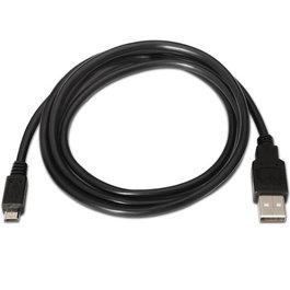 Aisens Cable USB 2.0 Tipo A Macho a Micro USB B Macho, Negro, 1.8 Metros, para Móviles y Cámaras Digitales