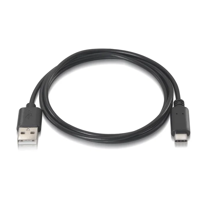 AISENS Cable USB-C a USB-A 2.0 de 2 metros, 3A, Negro