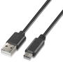 AISENS Cable USB-C a USB-A 2.0 de 2 metros, 3A, Negro
