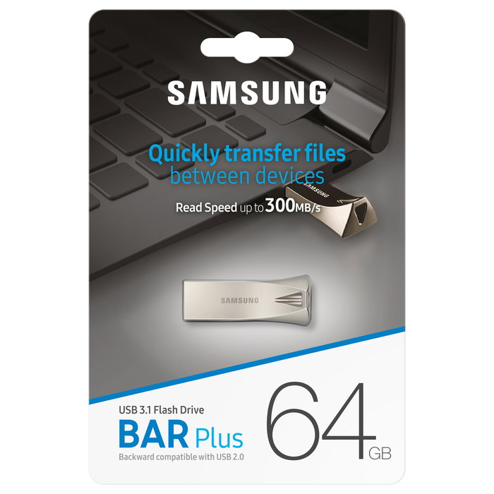 Samsung Bar Plus MUF-64BE 64 GB USB 3.1 Plata