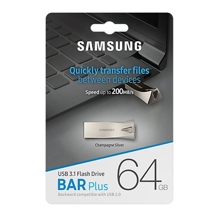 Samsung Bar Plus MUF-64BE 64 GB USB 3.1 Plata