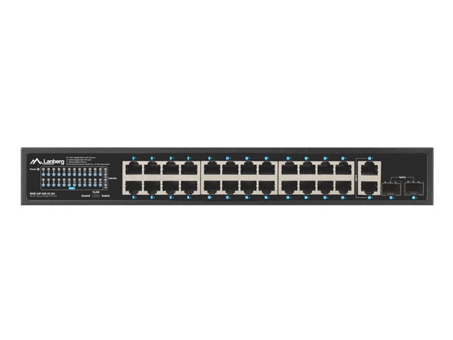 LANBERG RSGE-24P-2GE-2S-250 Switch No administrado 24 puertos RJ-45 2 SFP 2 GbE 250W PoE+ LANBERG RSGE-24P-2GE-2S-250 Switch No administrado 24 puertos RJ-45 2 SFP 2 GbE 250W PoE+