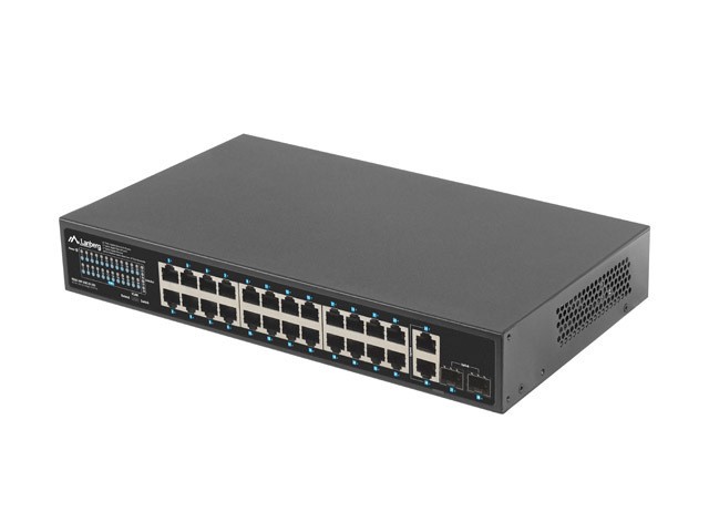 LANBERG RSGE-24P-2GE-2S-250 Switch No administrado 24 puertos RJ-45 2 SFP 2 GbE 250W PoE+ LANBERG RSGE-24P-2GE-2S-250 Switch No administrado 24 puertos RJ-45 2 SFP 2 GbE 250W PoE+