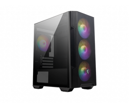 MSI MAG FORGE M100R Carcasa de Ordenador Midi Tower Negra con Detalles Transparentes