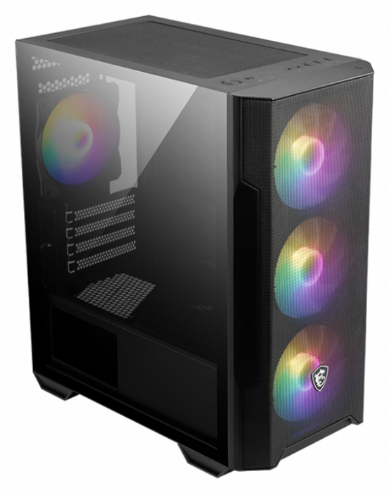 MSI MAG Forge M100R Midi Tower Negro, Transparente para Gaming
