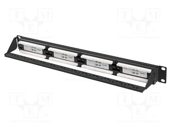 Lanberg Patch Panel 24 puertos Cat.6A UTP 1U 19 pulgadas Negro