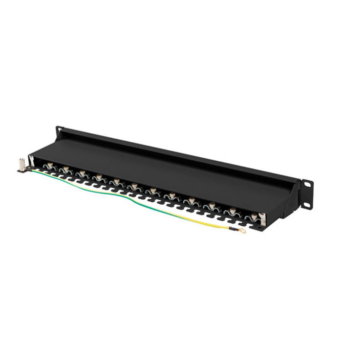 Lanberg PPS7-1024-B Patch Panel Cat7 24 Puertos 1U Negro Gestión de Cables