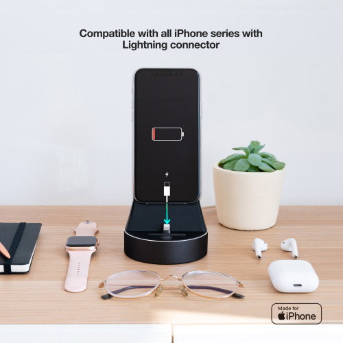 Tooq Base de Carga Inalámbrica TQCD02L para Apple Watch e iPhone, Negro