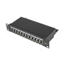 Lanberg PPF6-9012-B Panel de Parcheo 12 Puertos Cat.6 Blindado Negro