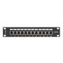 Lanberg PPF6-9012-B Patch Panel de Red 12 Puertos 1U, Negro, Metal, 215 x 44.5 x 130 mm