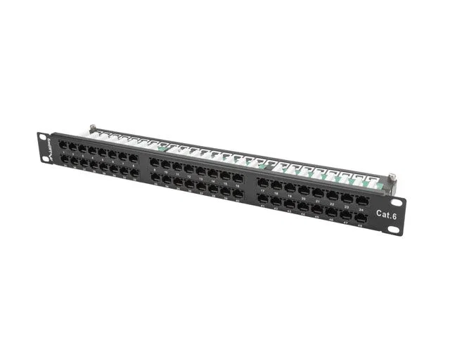 Lanberg PPU6-1048-B Patch Panel 48 Puertos Cat.6 1U Negro