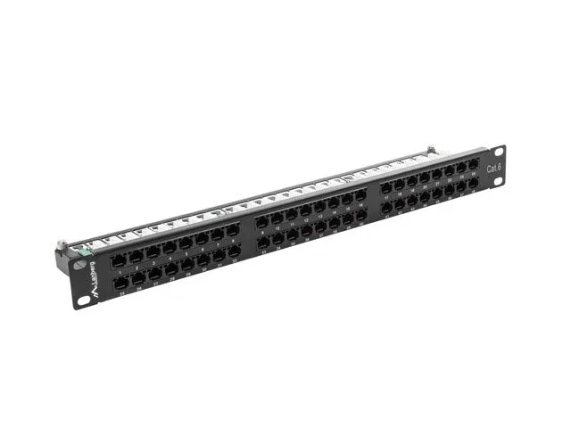 Lanberg PPU6-1048-B Patch Panel 48 Puertos Cat.6 1U Negro