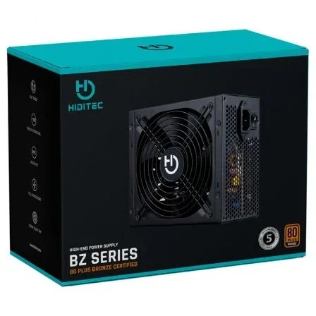 HIDITEC Fuente de Alimentación RL550 550W ATX 80 Plus Bronze, Ventilador 120mm Silencioso, Cables Planos, Protecciones OVP/UVP/OPP, 5 Años Garantía - PSU010034