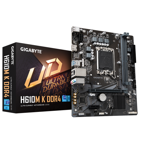 GIGABYTE H610M K DDR4 Placa Base Intel LGA1700 para CPU Intel Core 14th Gen, 3+1+1 Fases, DDR4 3200MHz, M.2 PCIe 3.0, LAN GbE, USB 3.2 Gen 1 GIGABYTE H610M K DDR4 Placa Base Intel LGA1700 para CPU Intel Core 14th Gen, 3+1+1 Fases, DDR4 3200MHz, M.2 PCIe 3.0, LAN GbE, USB 3.2 Gen 1