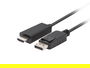 Lanberg Cable DisplayPort Macho a HDMI Macho 1.8m - Full HD 1080p - AWG 30, 4.8 Gb/s - Para Monitor, Proyector, TV