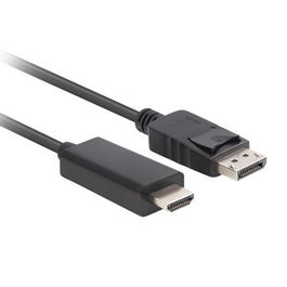 Lanberg Cable DisplayPort a HDMI, Macho a Macho, 1m, Full HD 1080p, Con Conversor de Señal, Negro
