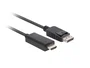Lanberg CA-DPHD-11CC-0030-BK Cable Adaptador DisplayPort a HDMI, Macho a Macho, Versión 1.1, 1080p a 60Hz, Longitud 3 Metros, Color Negro