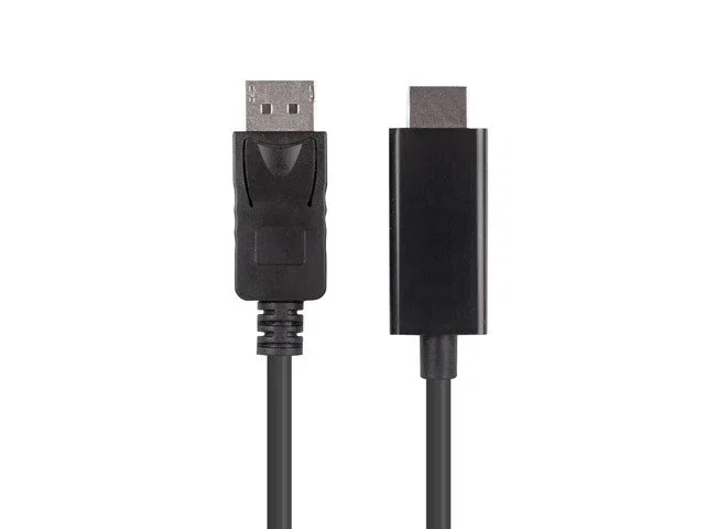 Lanberg CA-DPHD-11CC-0030-BK Cable Adaptador DisplayPort a HDMI, Macho a Macho, Versión 1.1, 1080p a 60Hz, Longitud 3 Metros, Color Negro