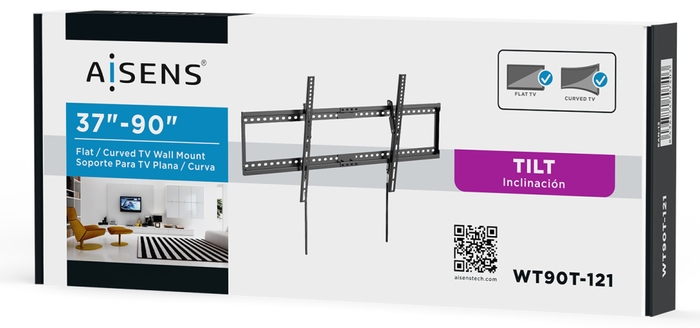 Aisens Soporte ECO Inclinable para Monitor/TV 37-90 pulg., 75kg, Negro Aisens Soporte ECO Inclinable para Monitor/TV 37-90 pulg., 75kg, Negro