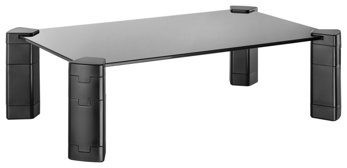 Aisens Soporte Elevador de Cristal Negro para Monitor o Portátil