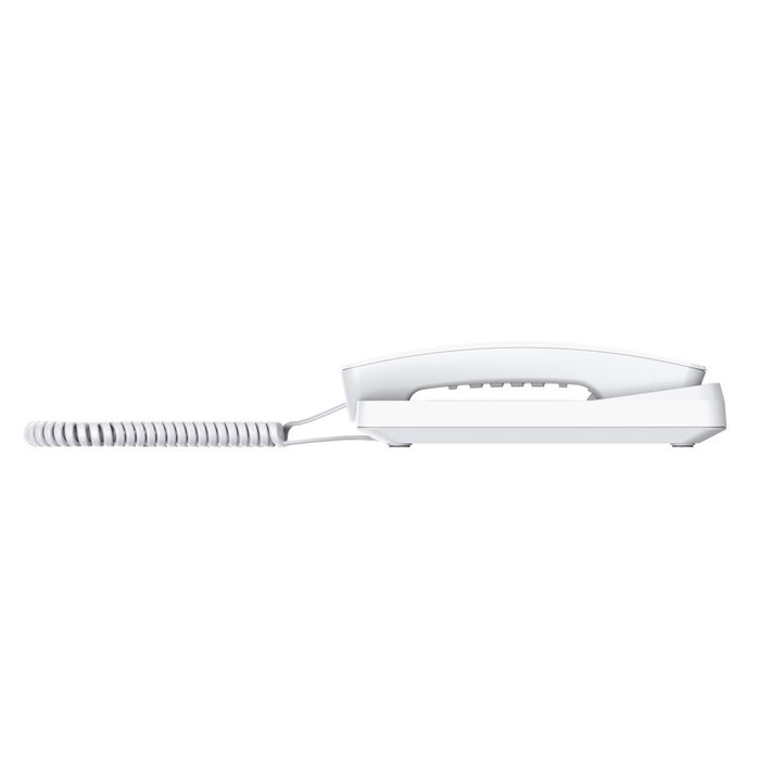 Gigaset DESK 200 Teléfono Fijo Blanco con Cable para Sobremesa y Pared, Marcación Rápida, Compatible con Audífonos