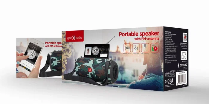 GEMBIRD SPK-BT-17-CM Altavoz Bluetooth Camuflaje con Radio FM