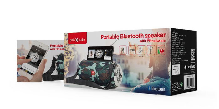 GEMBIRD SPK-BT-17-CM Altavoz Bluetooth Camuflaje con Radio FM