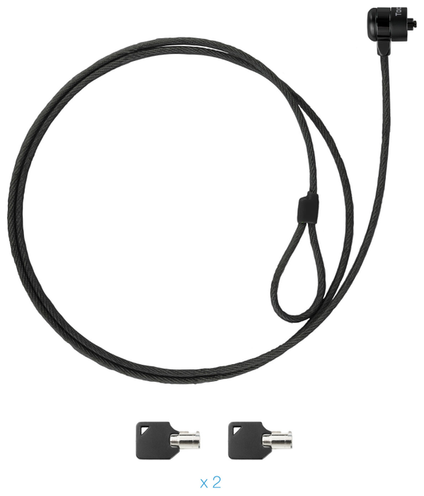 Tooq Cable de Seguridad T-LOCK con Llave, 1.5 metros, Gris Oscuro