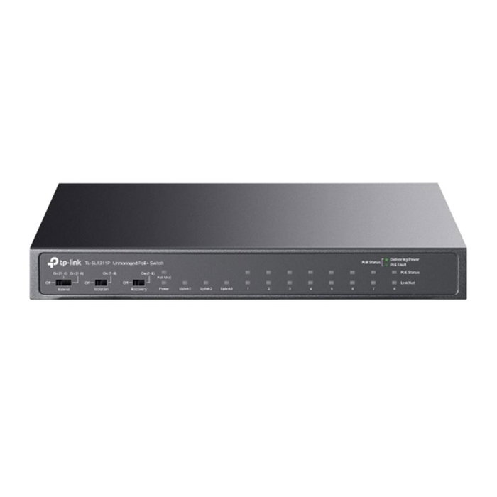 TP-Link TL-SL1311P Switch de Escritorio con 8 Puertos PoE+, 2 Puertos Gigabit y 1 Puerto SFP Negro