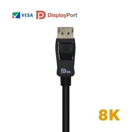 Aisens Cable DisplayPort 1.4 A149-0430 Certificado DP8K, 8K 60Hz HBR3, Hasta 50cm, Conector Macho-Macho, Negro, Retrocompatible 1.2/1.1/1.0, MST, Audio 7.1 Aisens Cable DisplayPort 1.4 A149-0430 Certificado DP8K, 8K 60Hz HBR3, Hasta 50cm, Conector Macho-Macho, Negro, Retrocompatible 1.2/1.1/1.0, MST, Audio 7.1