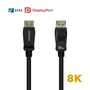 Aisens Cable DisplayPort 1.4 A149-0430 Certificado DP8K, 8K 60Hz HBR3, Hasta 50cm, Conector Macho-Macho, Negro, Retrocompatible 1.2/1.1/1.0, MST, Audio 7.1