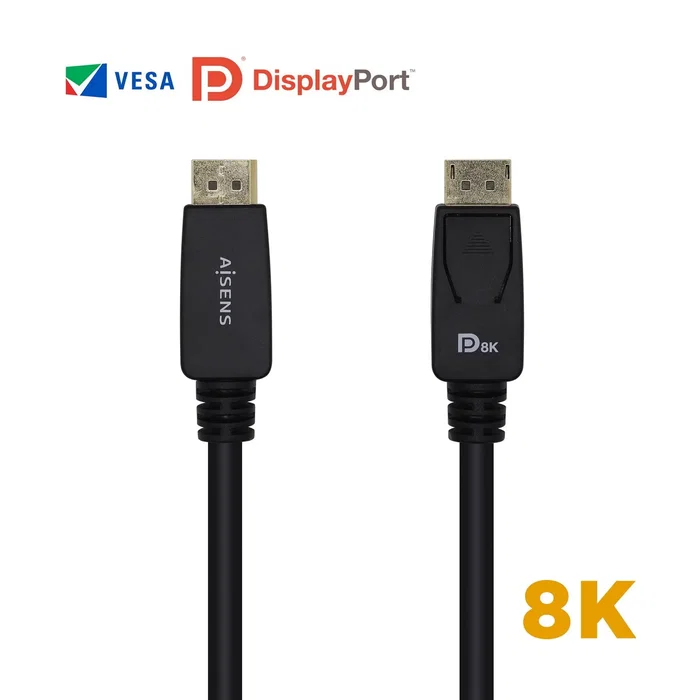 Aisens Cable DisplayPort 1.4 Certificado 8K@60Hz 3m Negro